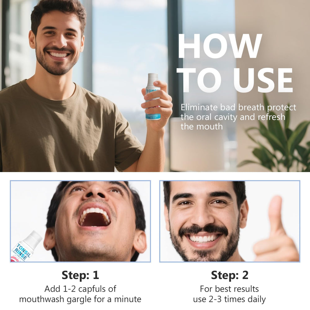 Fresh breath visual after using Tonsil Stone Remover Mouthwash