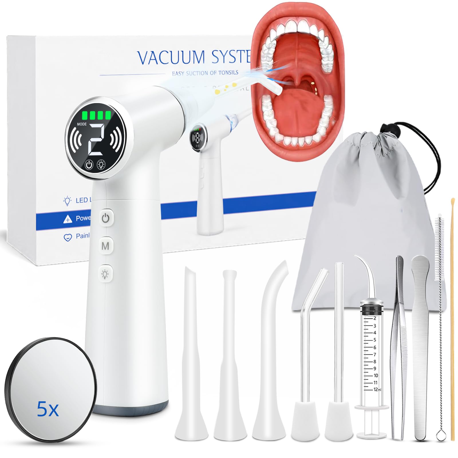 Electric Tonsil Stone Remover Tool with LED light