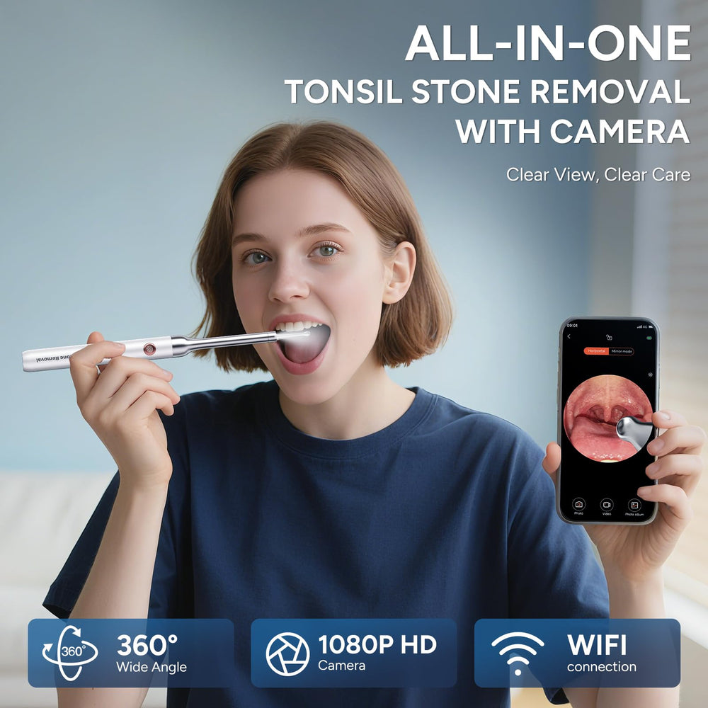 App screen showing real-time tonsil cleaning