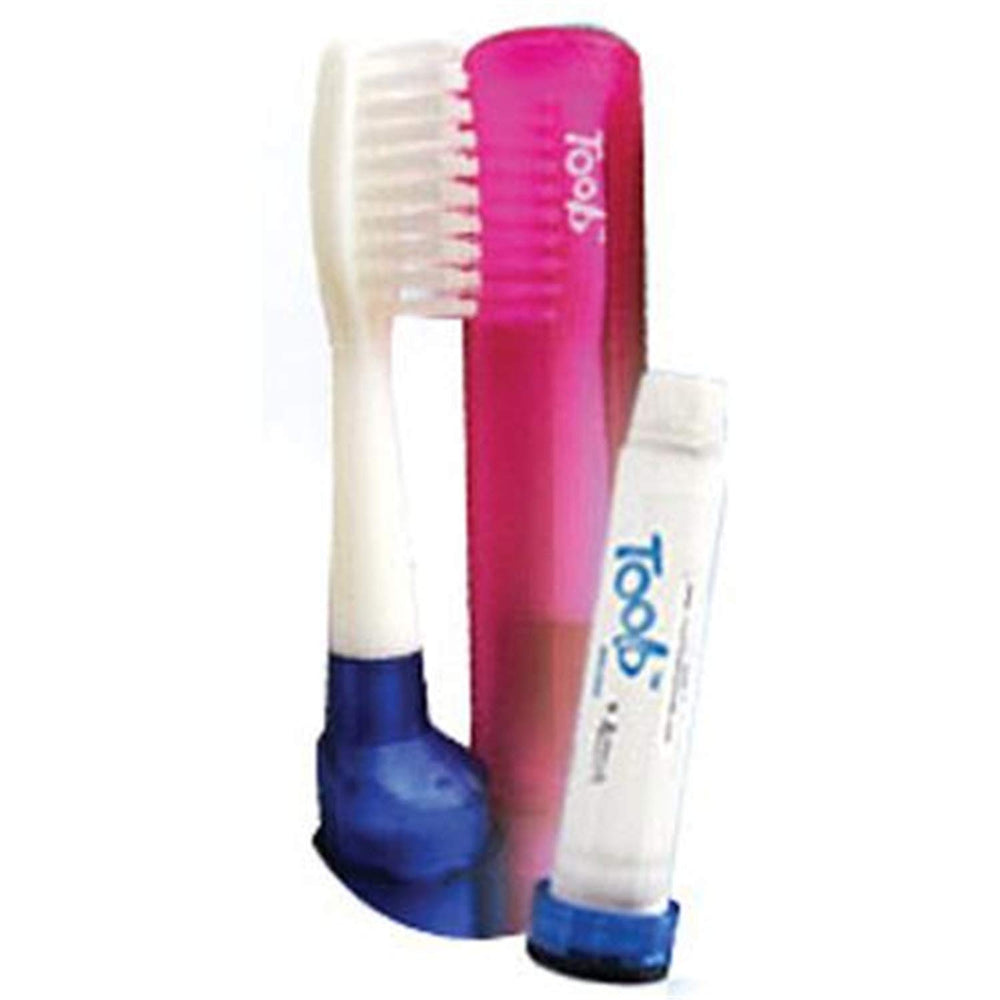 Toob Brush with refillable toothpaste tube and protective case