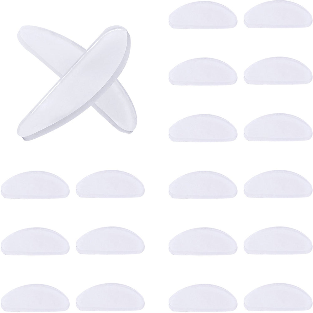 TOODOO 10-pairs silicone nose pads, 1mm transparent, front view