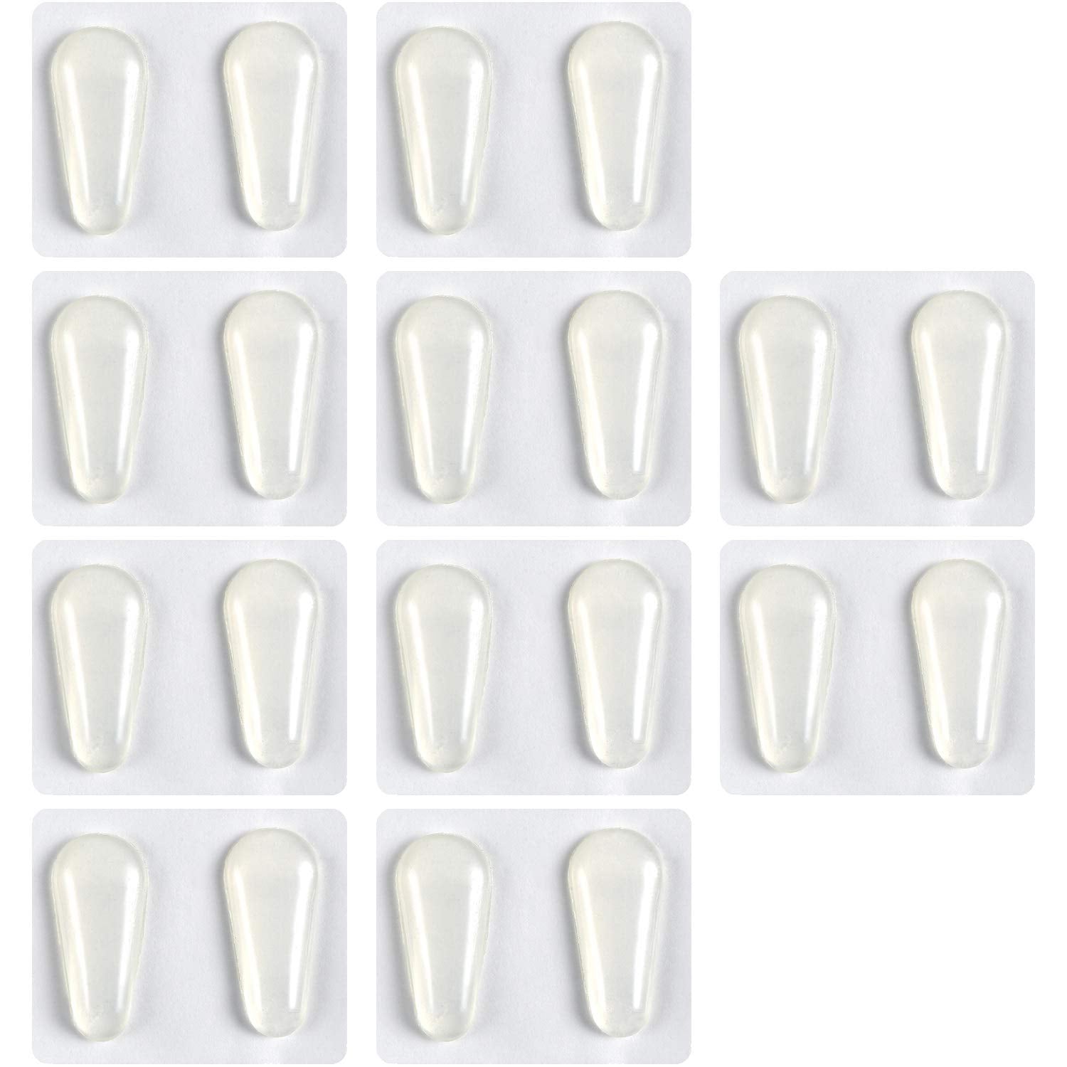 TOODOO silicone nose pads for eyeglasses, transparent drop shape