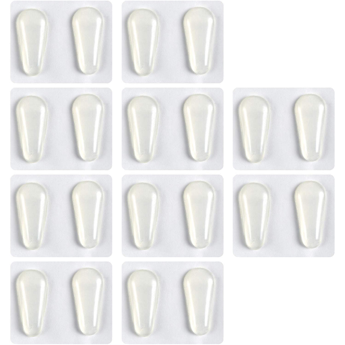 TOODOO silicone nose pads for eyeglasses, transparent drop shape
