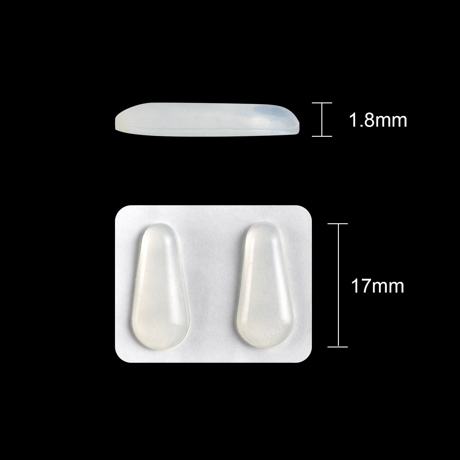 Self-adhesive silicone nose pads for eyeglasses and sunglasses