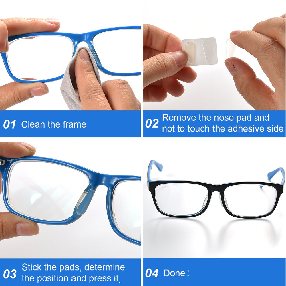 Soft silicone eyeglass nose pads for comfortable wear