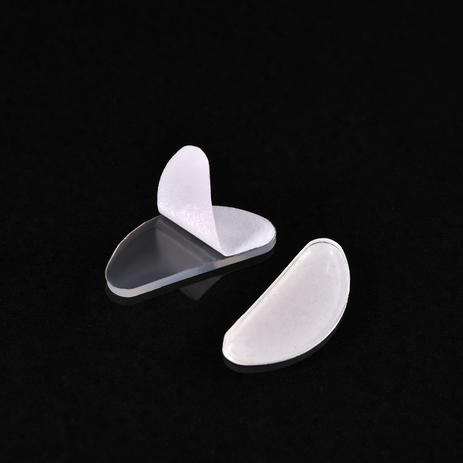 Glasses with silicone nose pads installed on plastic frame