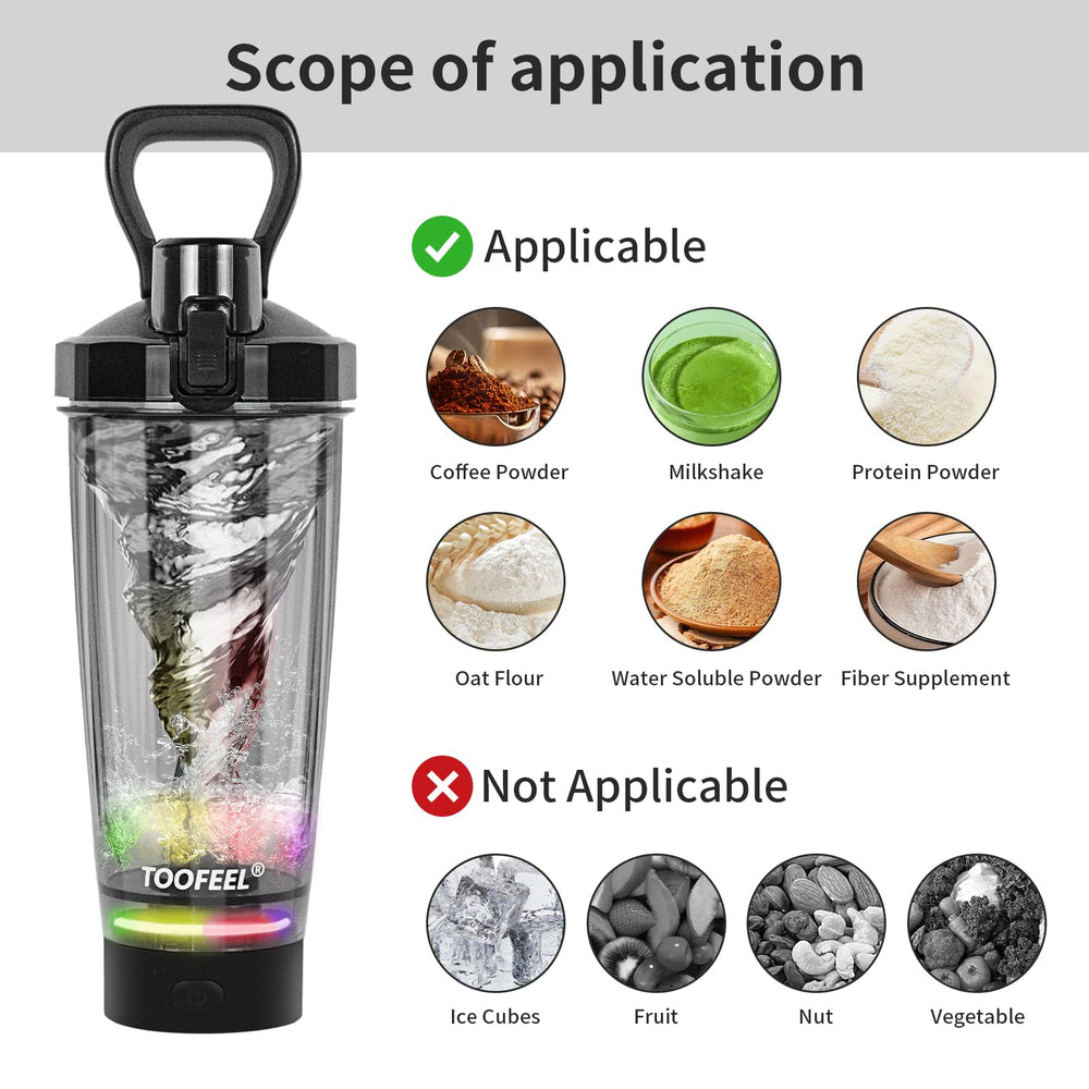 Dishwasher-safe TOOFEEL shaker with lid and bottle