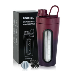 TOOFEEL 28oz shaker with visible window shows water level for accurate protein mixes.