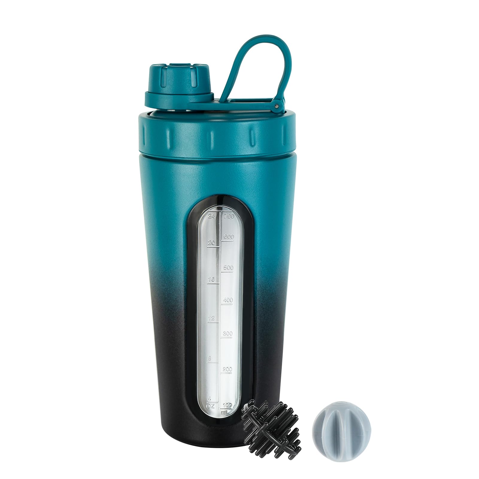 TOOFEEL shaker bottle front view shows a sturdy stainless steel construction for daily use.