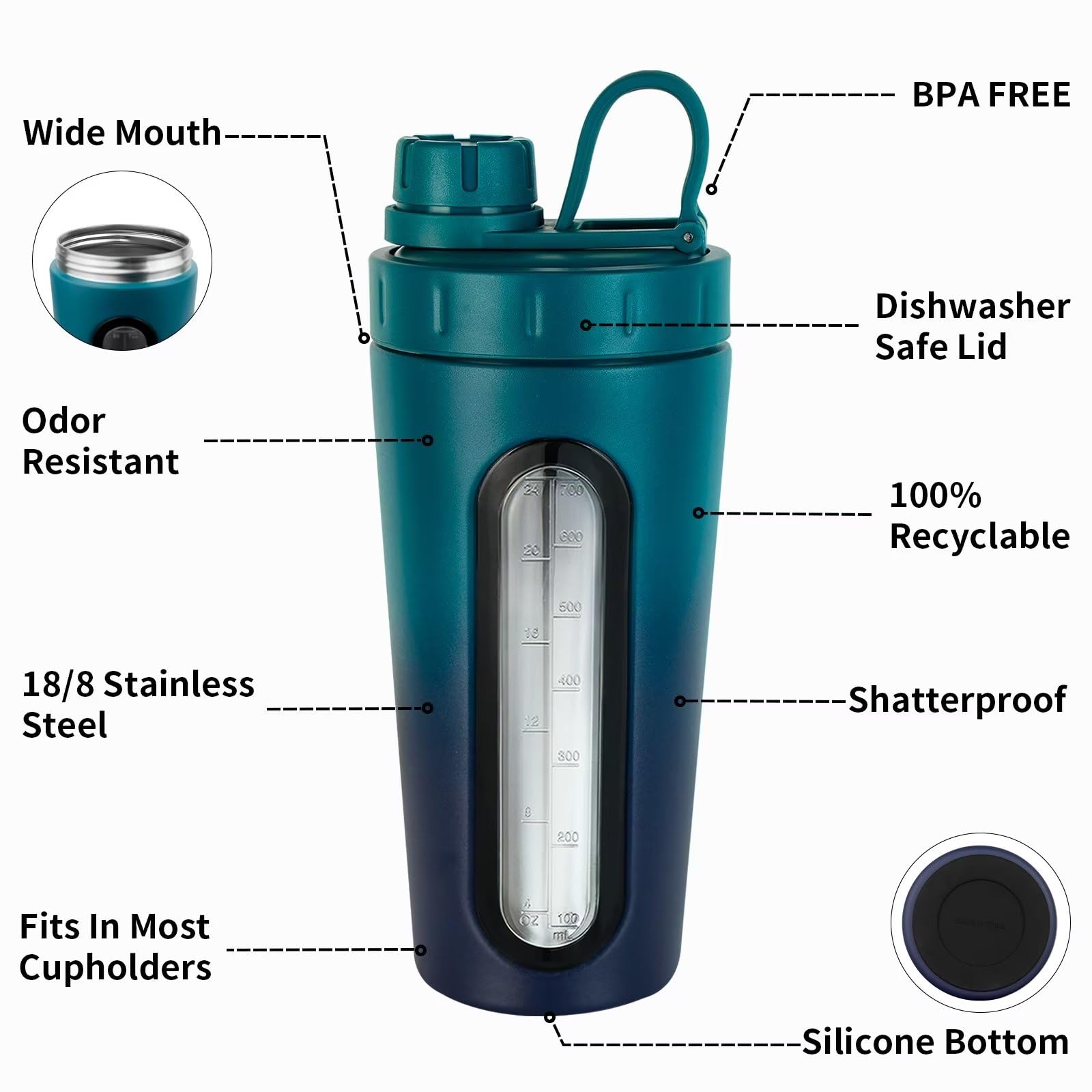 TOOFEEL wide-mouth bottle for easy scooping and cleaning