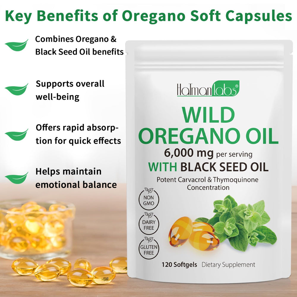 Digestive support concept with oregano oil capsules