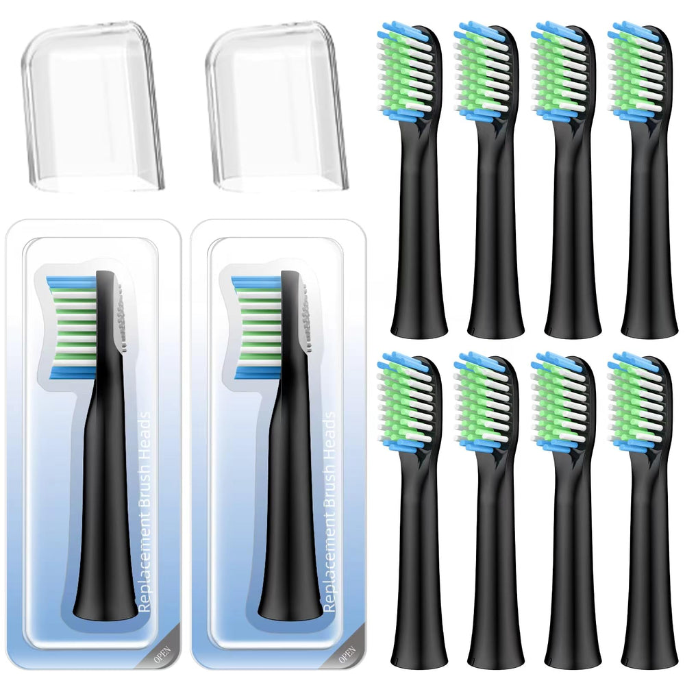 Toolsy 10-pack toothbrush replacement heads for Bitvae D2 Sonic Electric Toothbrush (Black)