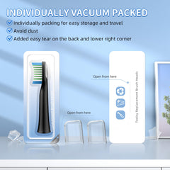 Individual packaging: each replacement head sealed for dust-free storage
