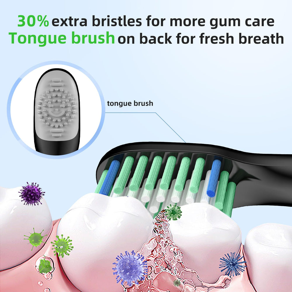 Back of Rtauys M5 replacement head shows tongue scraper