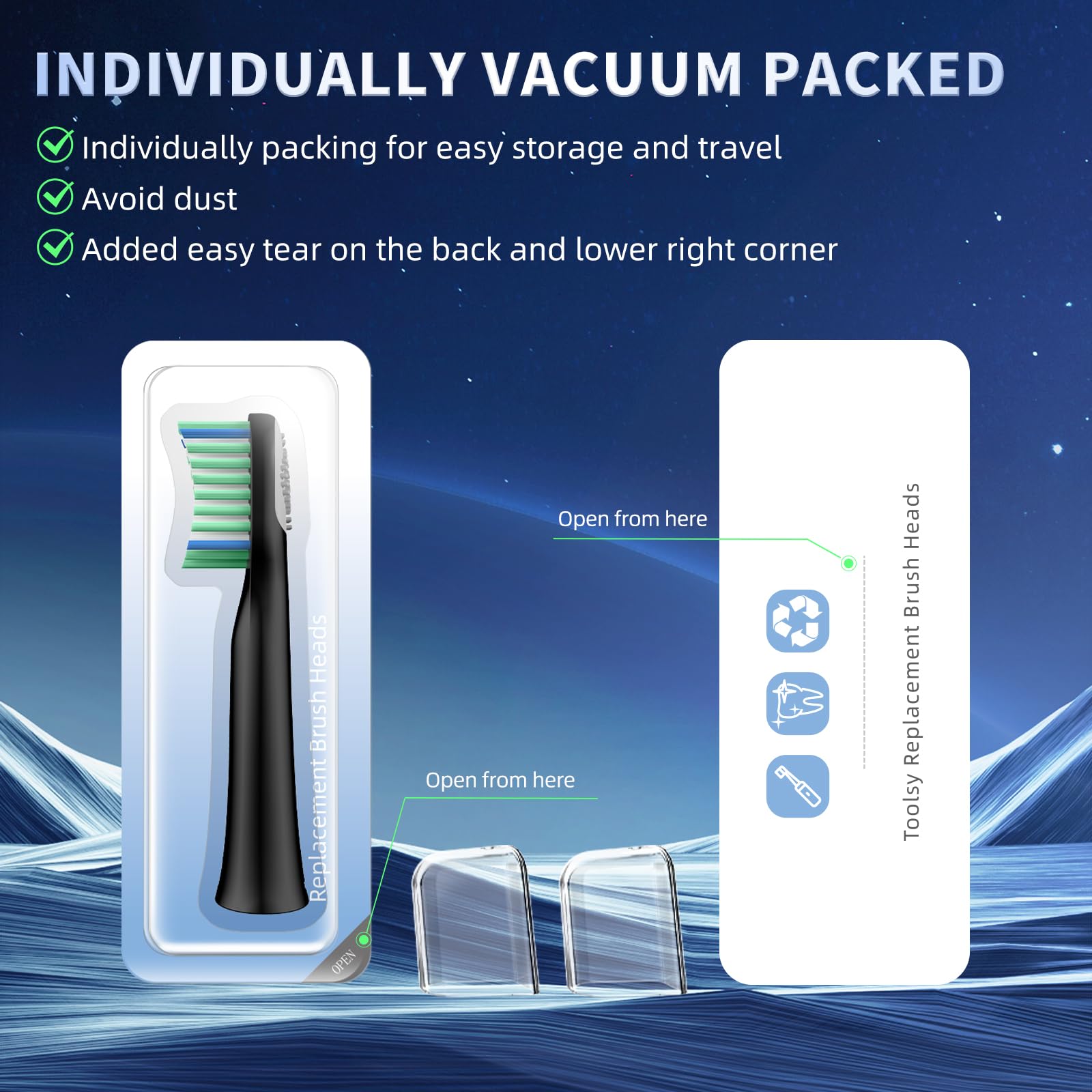 Rtauys M5 replacement head with round dense soft bristles