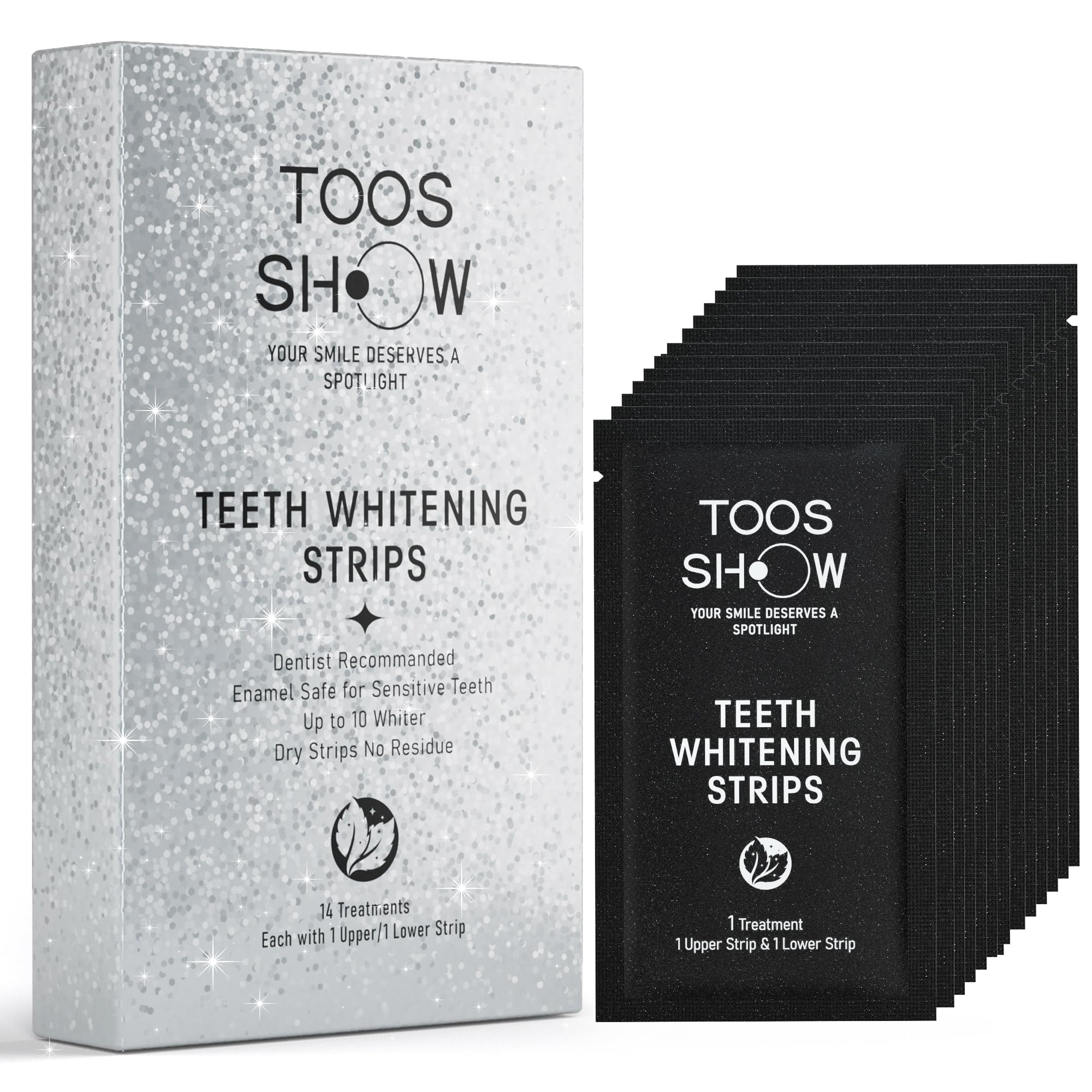 Product packaging and main image of Toos Show Whitening Strips