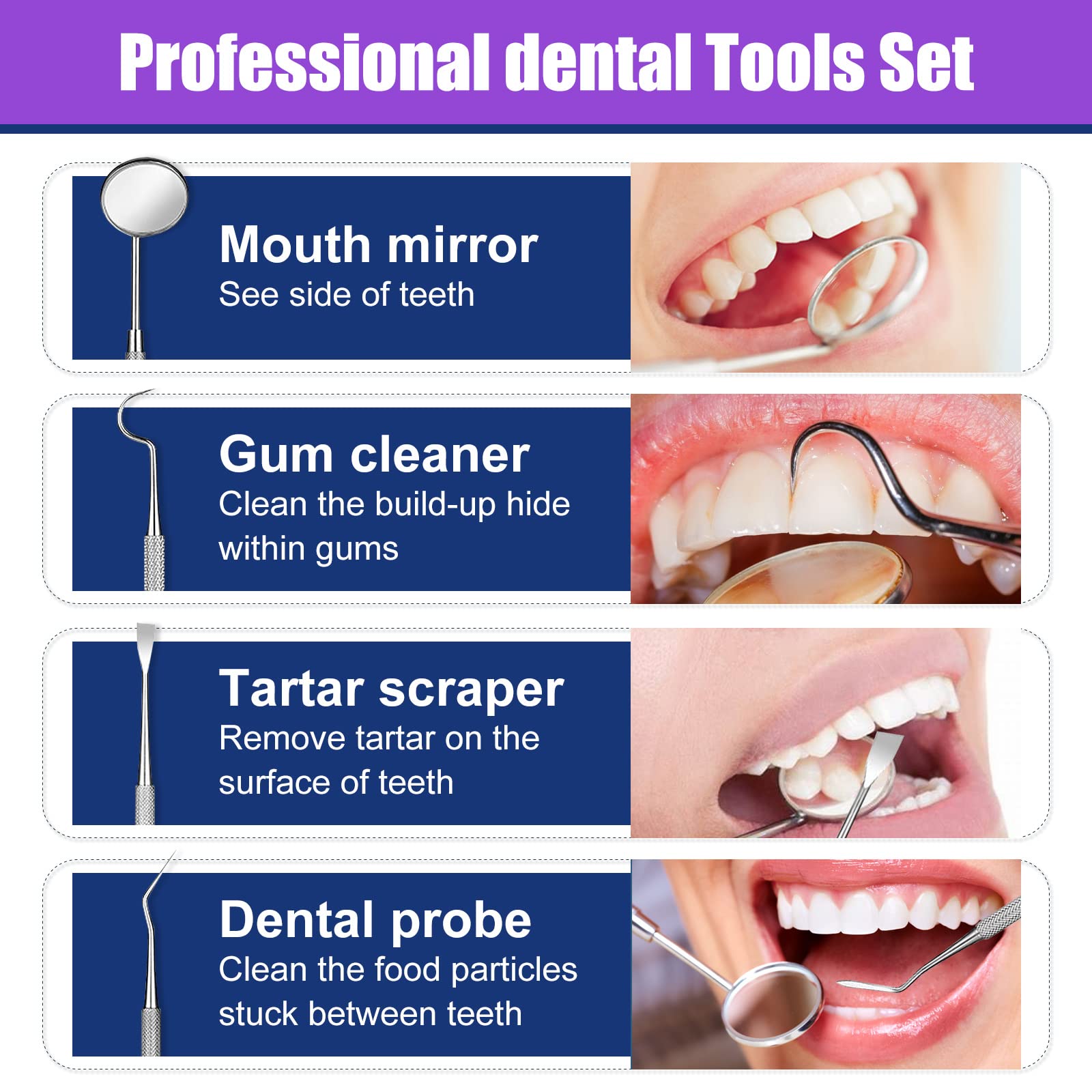 Dental tools included in the kit