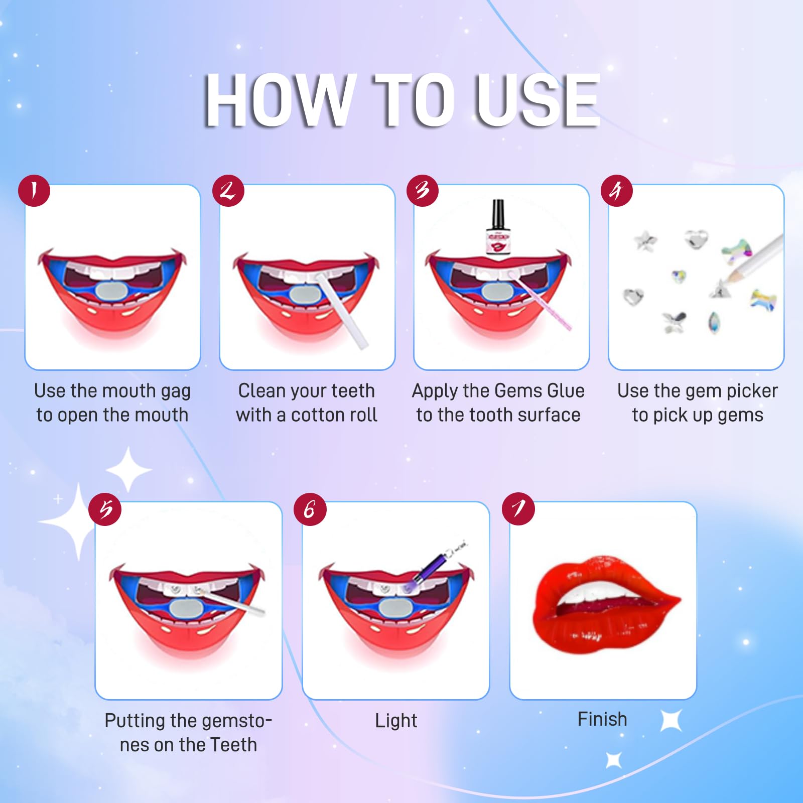 C-shaped lip support with tools