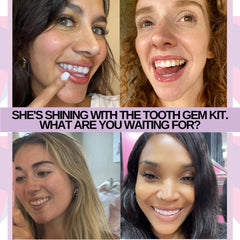 Assorted shapes and colors of teeth gems included