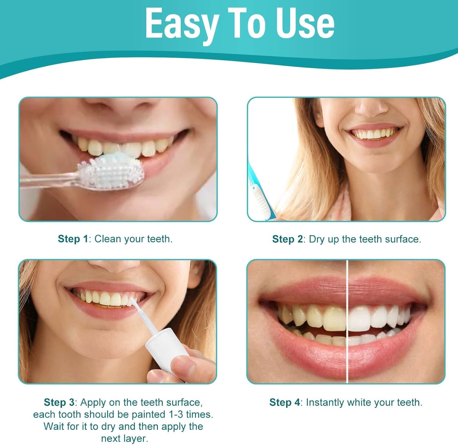 Bright confident smile after using Tooth Paint
