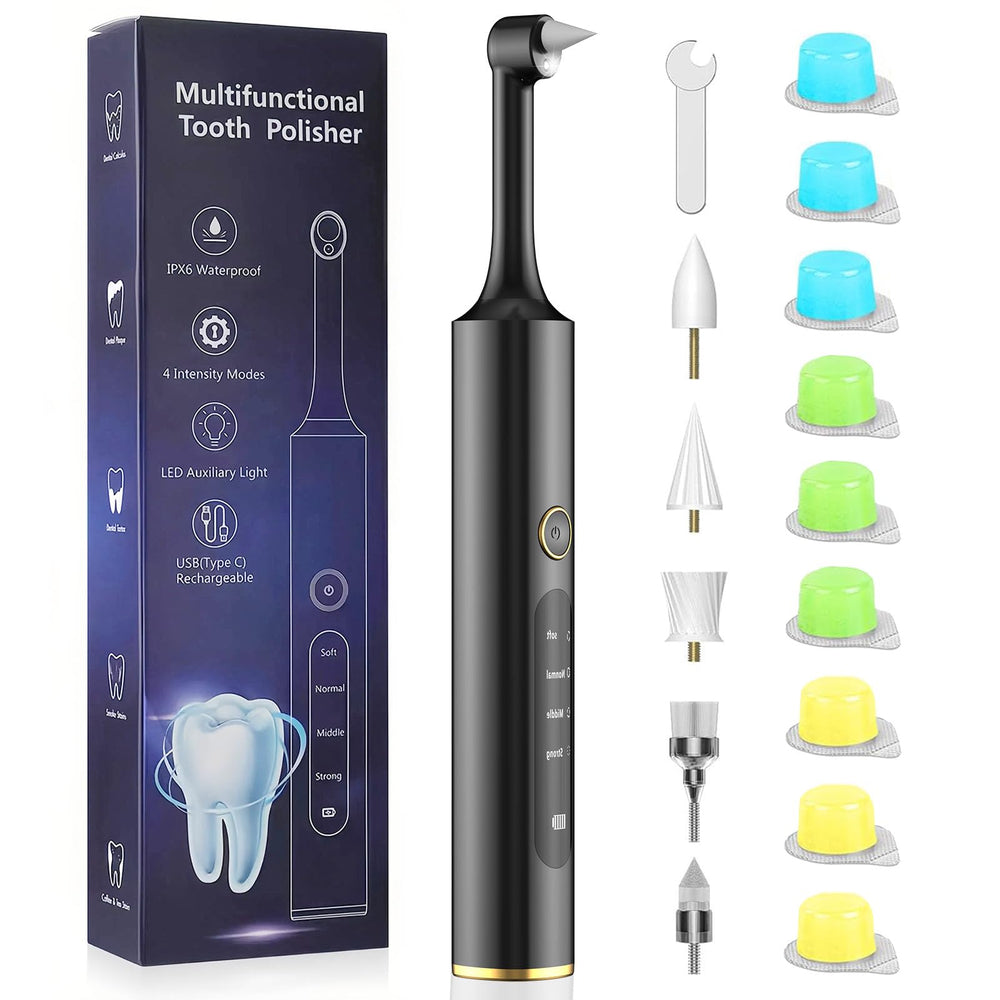 Front view of rechargeable tooth polisher