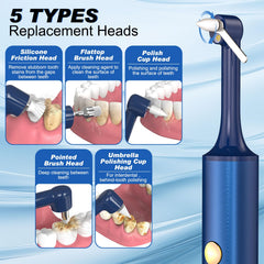 Five replaceable brush heads for tooth polisher