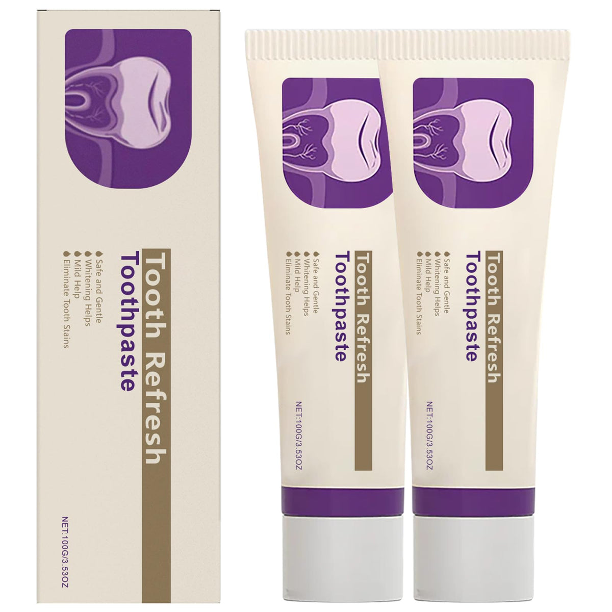 Tooth Refresh toothpaste tube with mint packaging