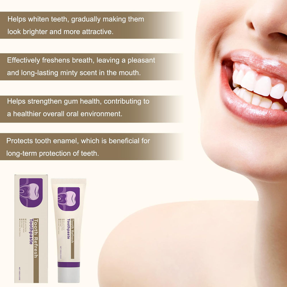 Close-up of whitening gel texture inside Tooth Refresh toothpaste