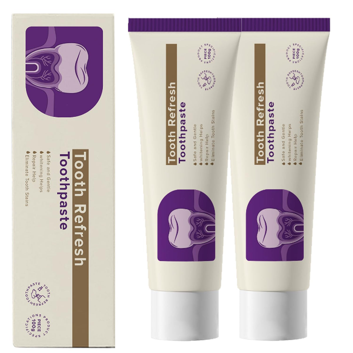 Front view of Tooth Refresh toothpaste 2-pack