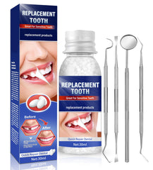 Tooth Repair Kit packaging with 4 dental tools and 30 ml beads