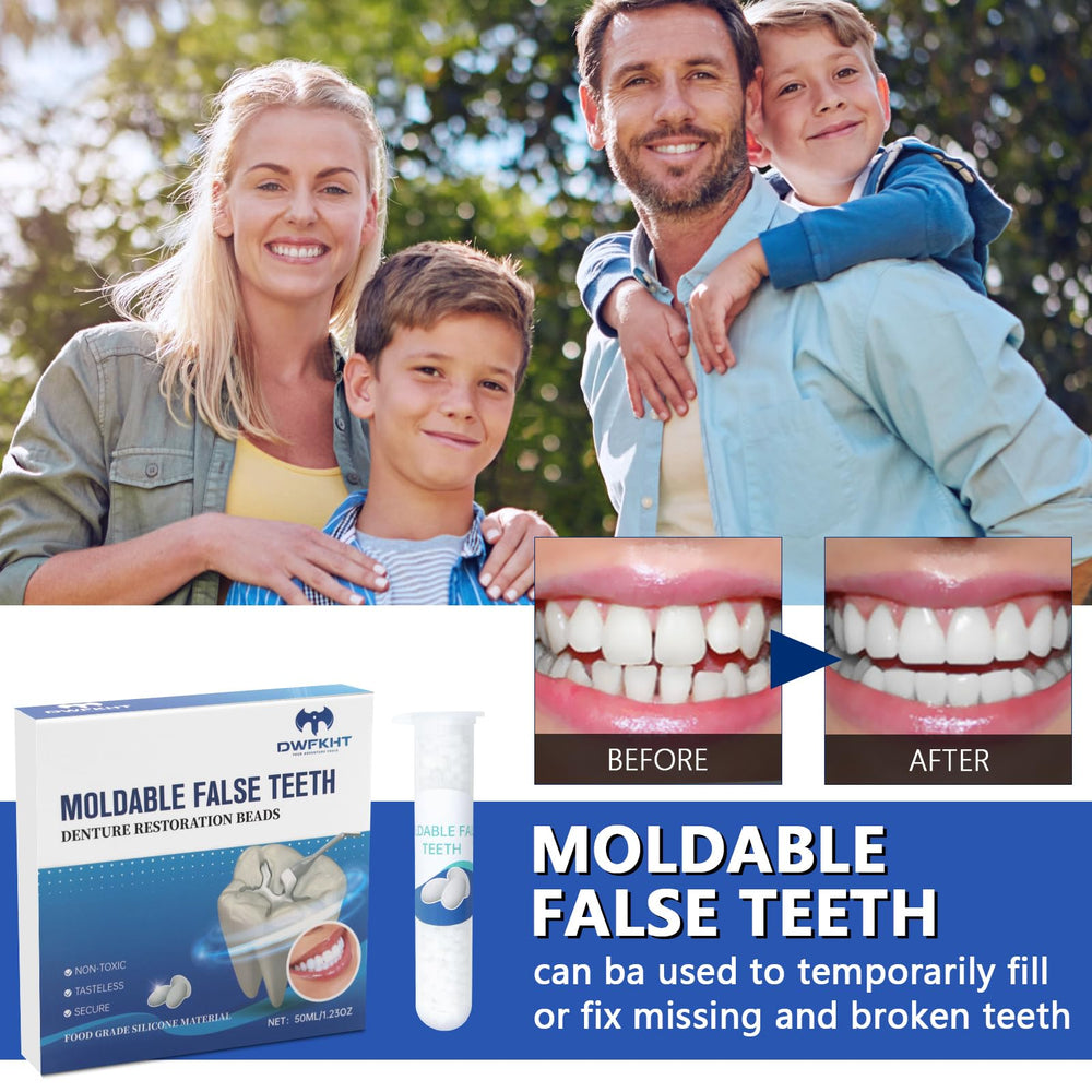 Moldable tooth repair material softened in warm water
