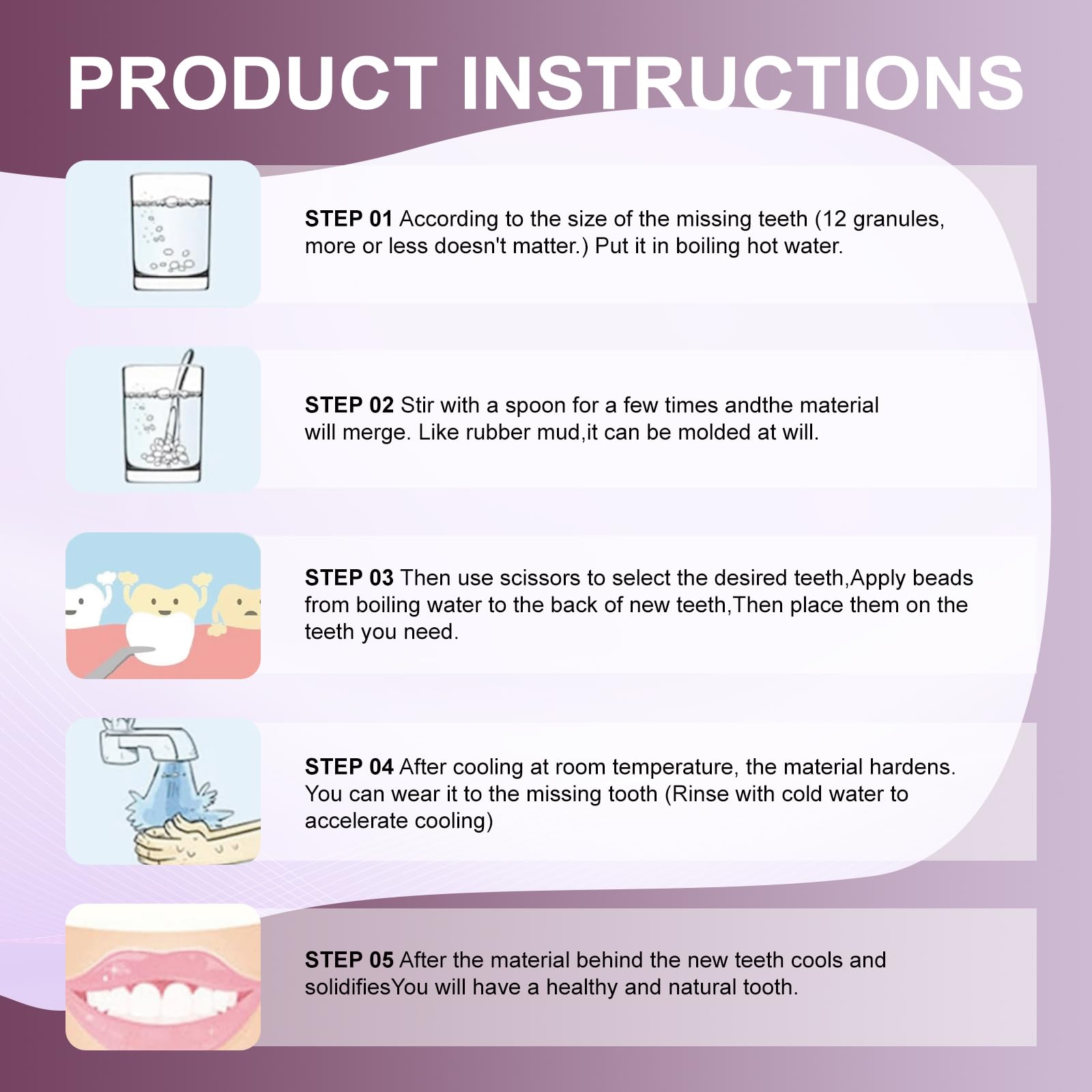Quick repair for missing or broken teeth