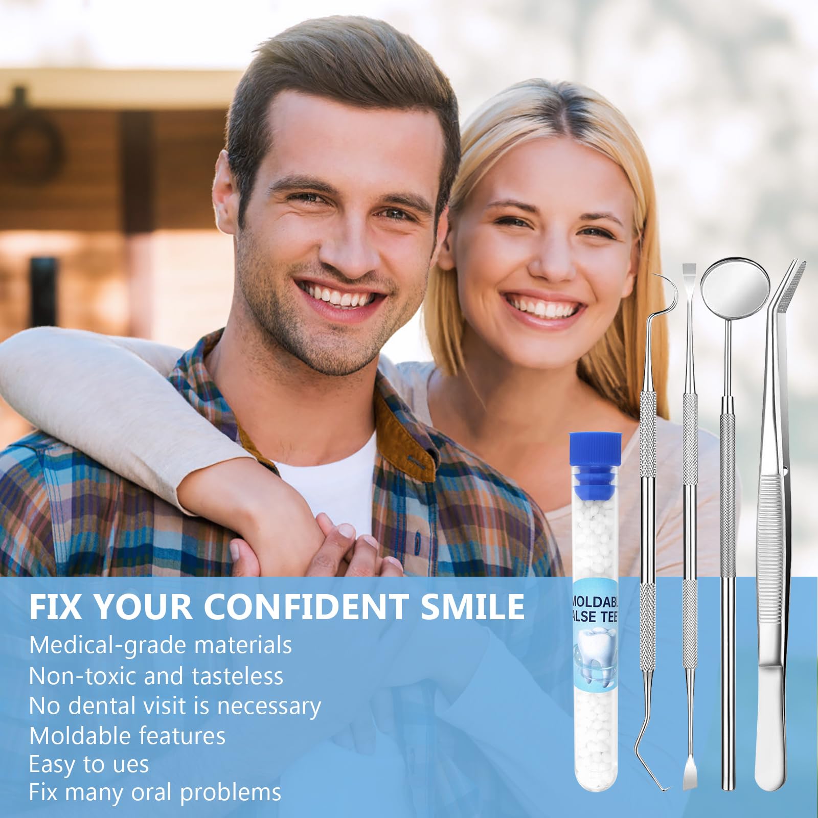 Thermoplastic beads for moldable teeth