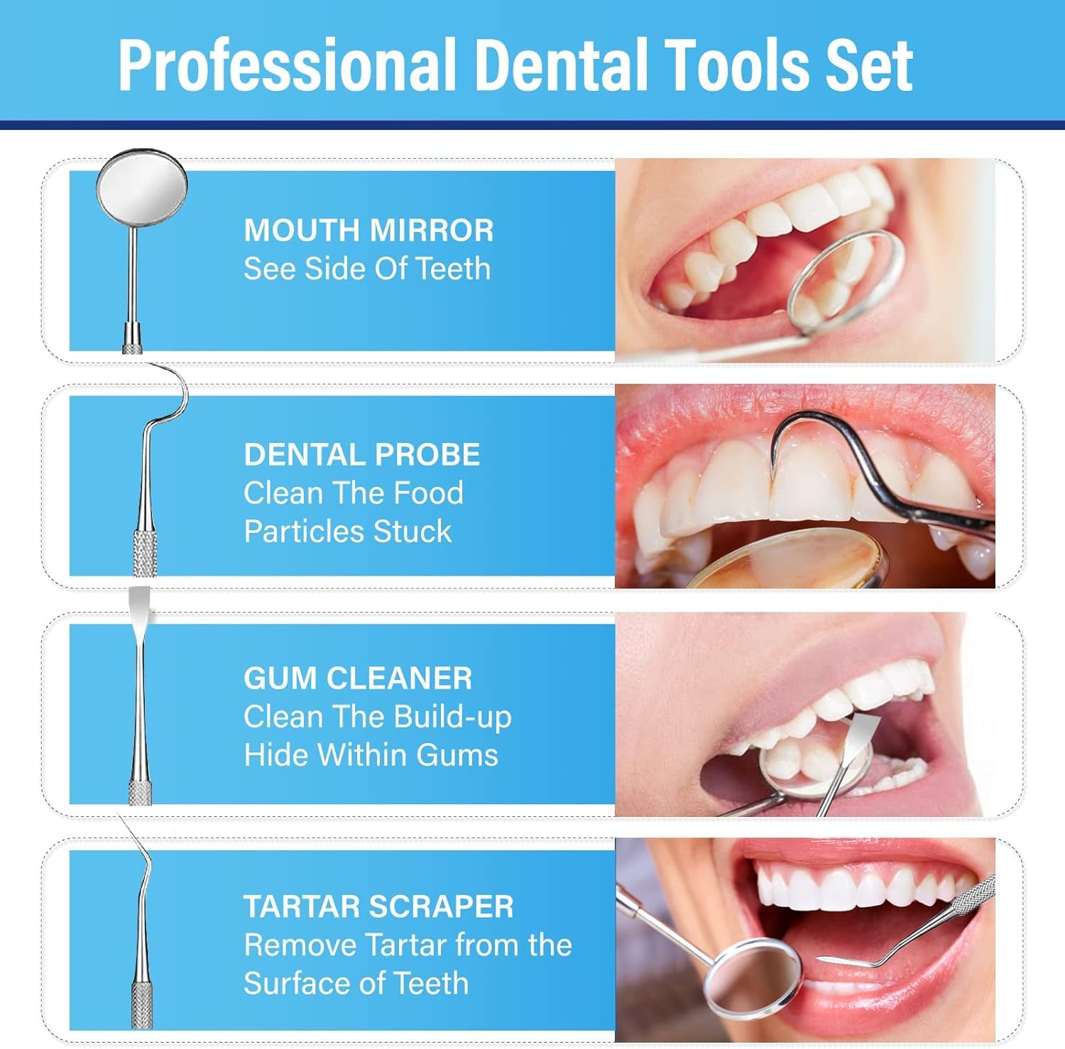 Natural color of beads matching real teeth
