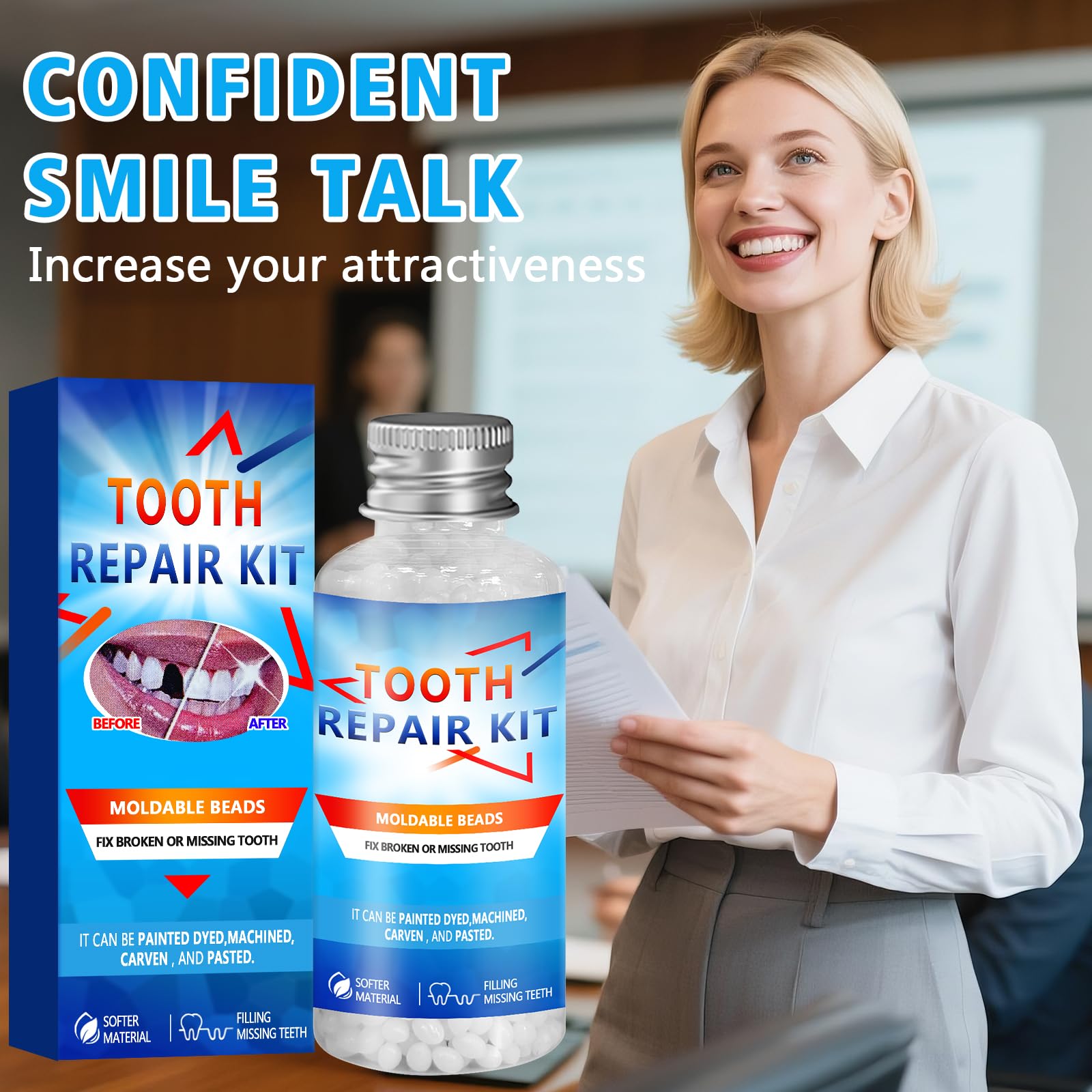 Finished natural-looking temporary teeth
