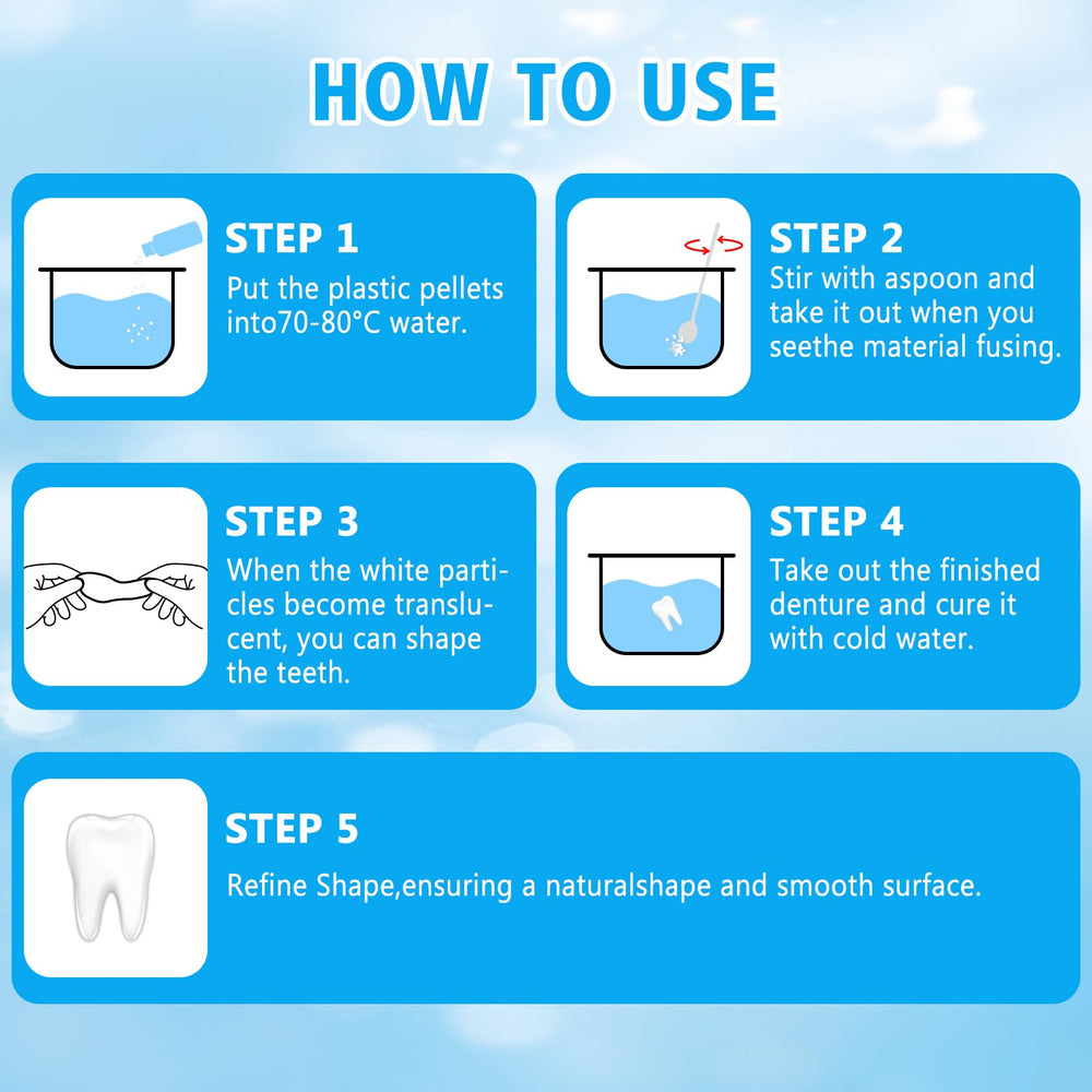Compact, portable denture repair kit