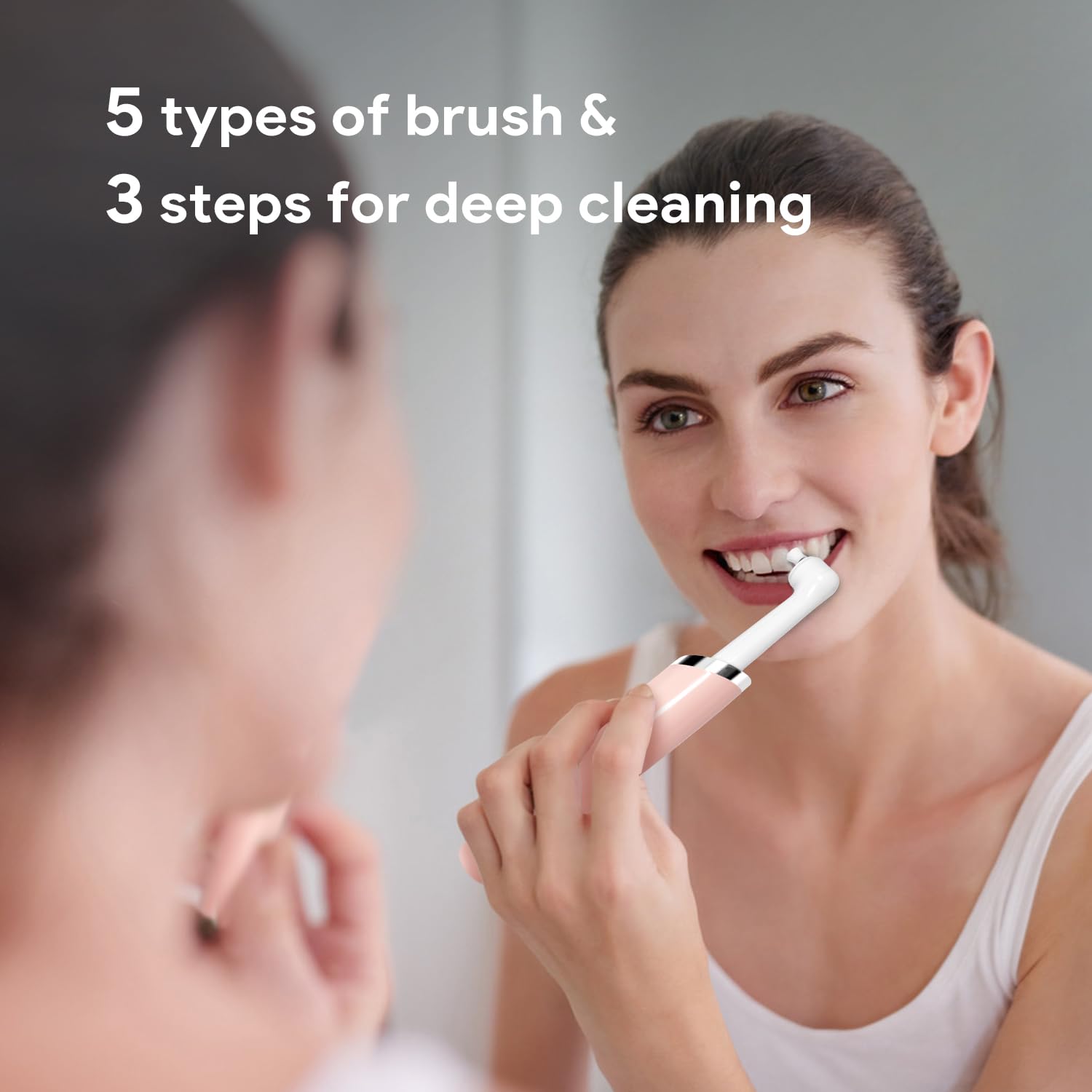 Flat head brush for tartar and debris removal on tooth surfaces