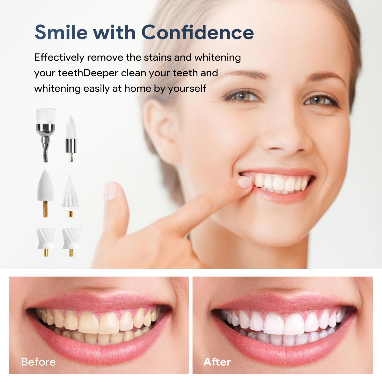 Pointy brush for cleaning between teeth and hard-to-reach areas