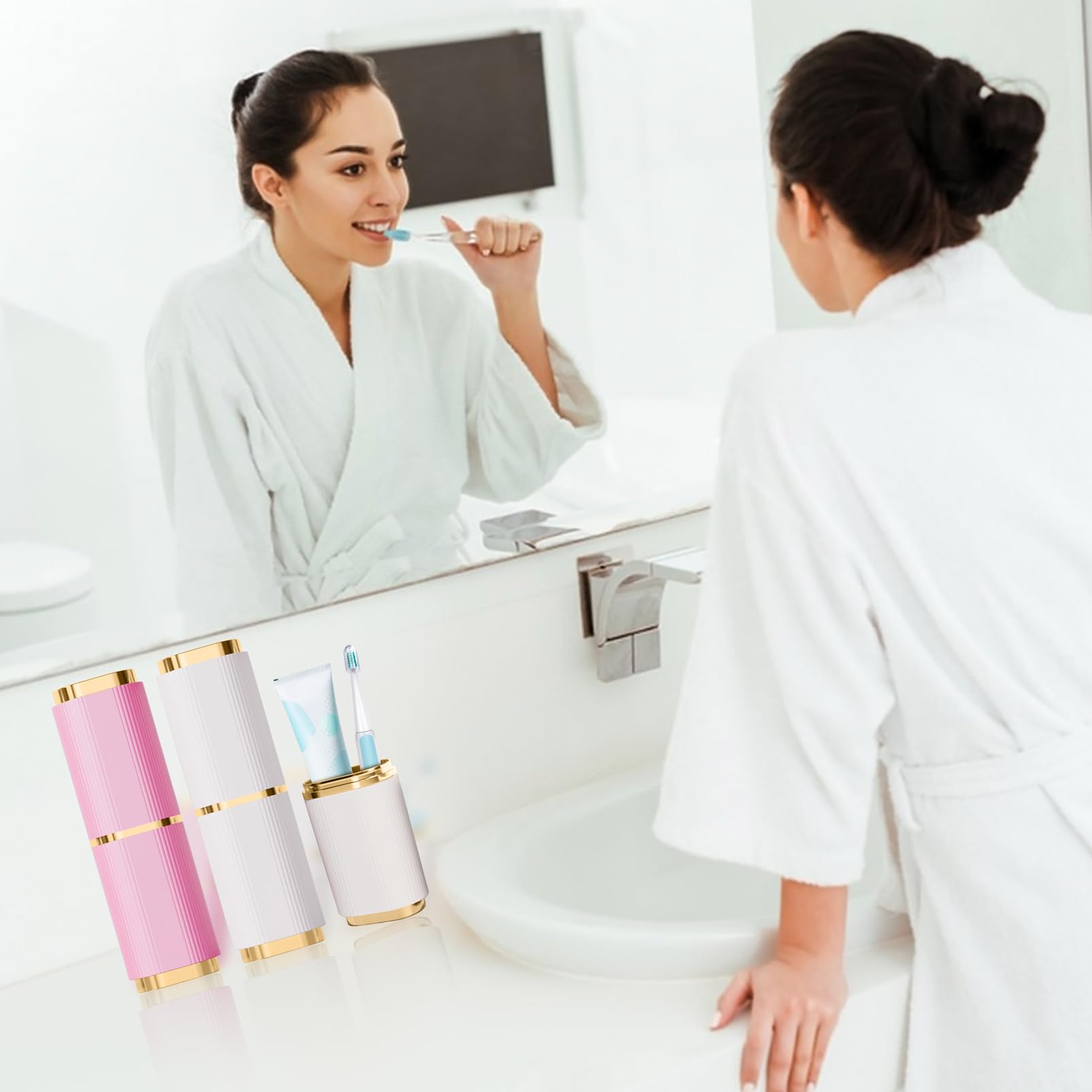 Open toothbrush case showing interior capacity for toothbrush and toothpaste