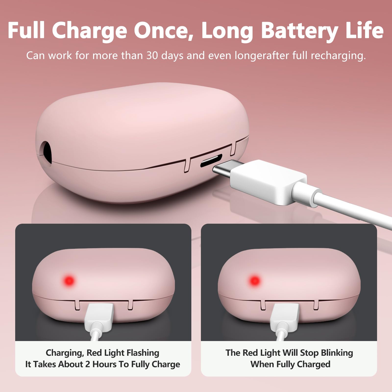 Rechargeable battery indicator on pink case
