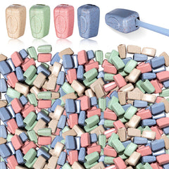 Willinglong 200-pack toothbrush covers displayed in blue, pink, nude, and green