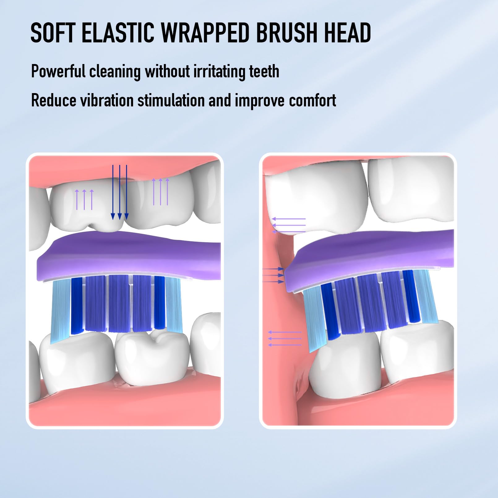 Fade-color bristles indicate replacement time on Tekgani replacement head