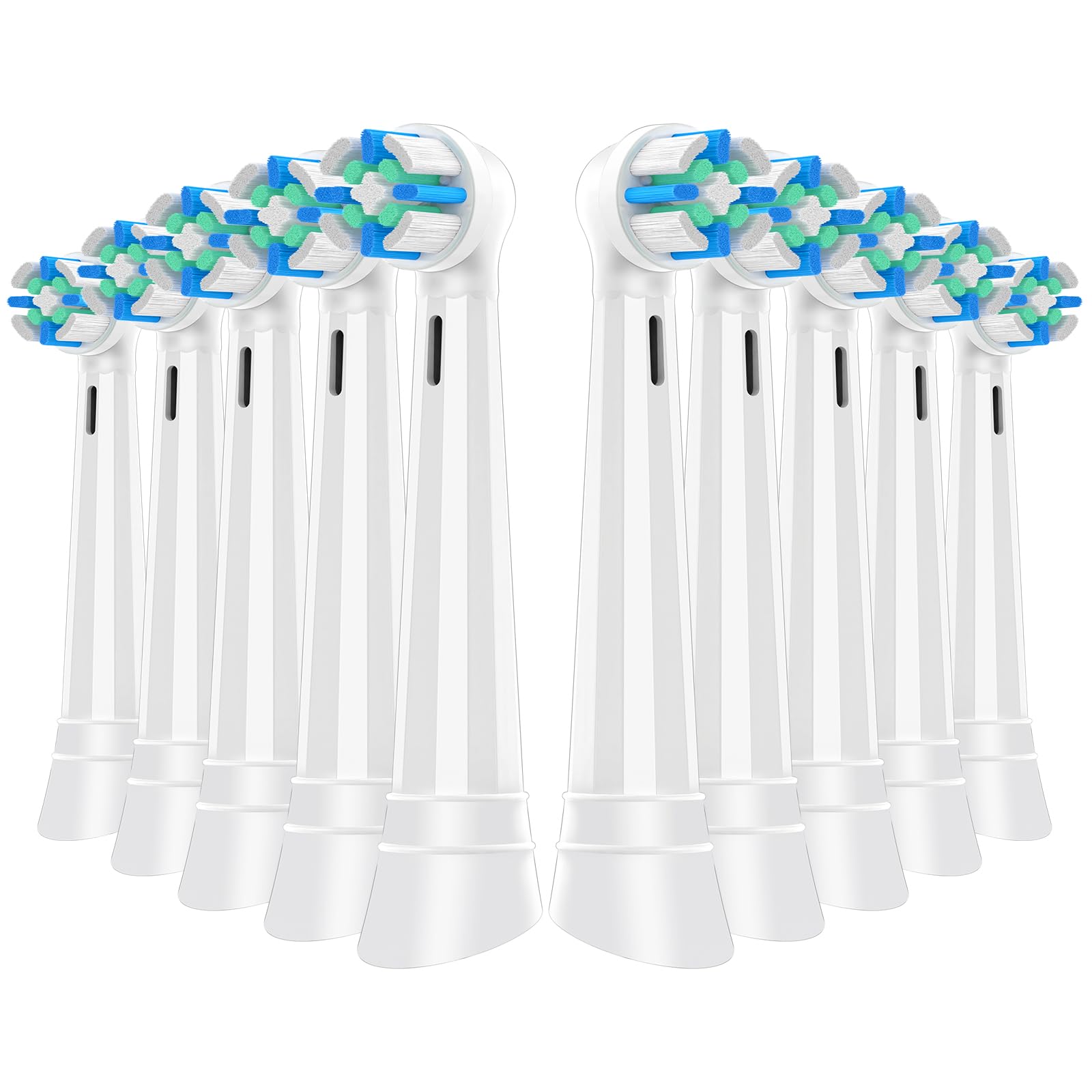 White 8-pack toothbrush heads compatible with Oral-B IO electric toothbrush