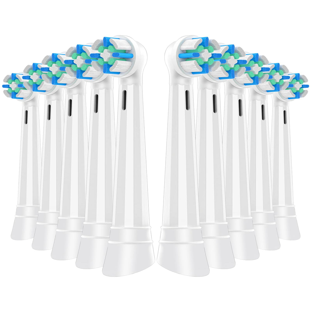 White 8-pack toothbrush heads compatible with Oral-B IO electric toothbrush