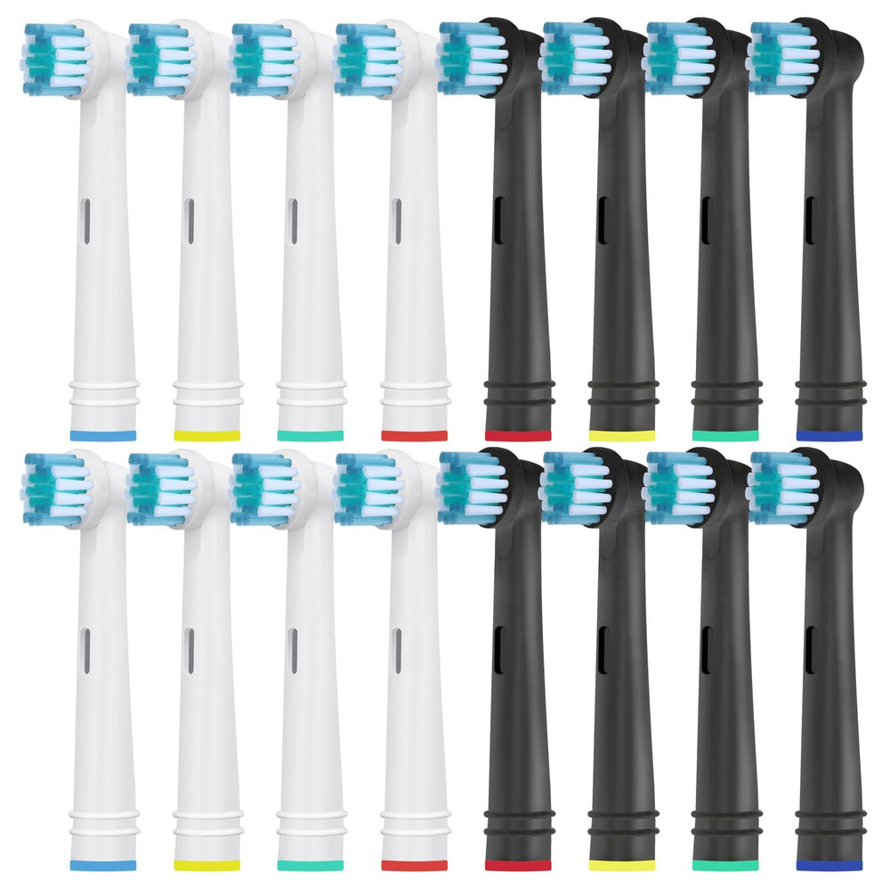 16-pack replacement heads with color rings for easy family identification
