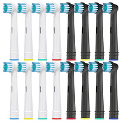 16-pack replacement heads with color rings for easy family identification