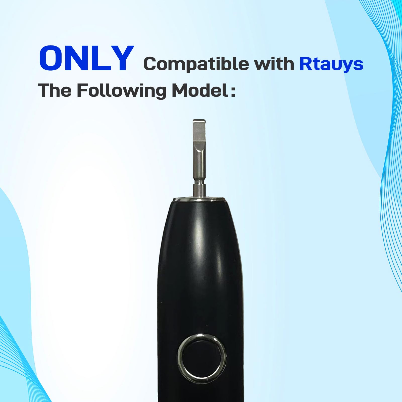 Black replacement toothbrush heads for Rtauys S5 with medium bristles
