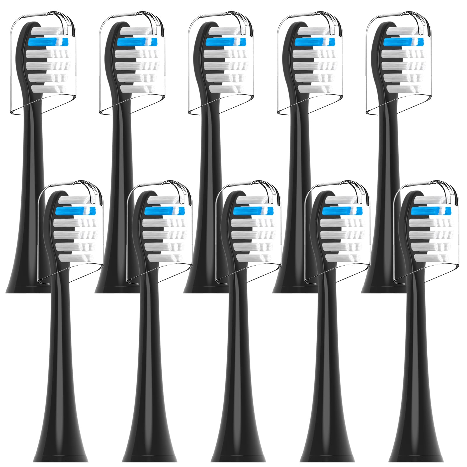 10-pack black TAO Clean toothbrush heads