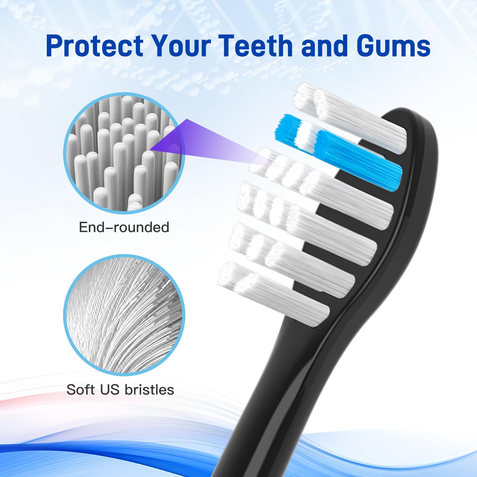 Close-up of US Tynex Nylon bristles on Tao Clean head