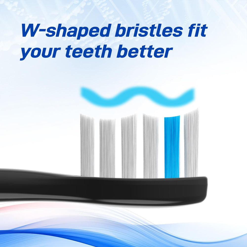 Blue indicator bristles fading to white after ~3 months